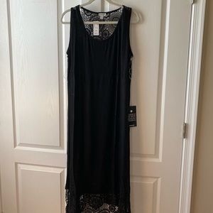 Avenue Black Dress with Crochet detail NWT 18/20